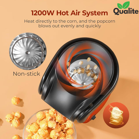 Electric Popcorn Maker – Mini Hot Air Popper, Oil-Free, Portable
