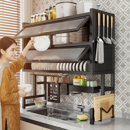 Double Cabin Over the Sink Rack-Black