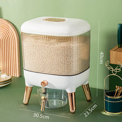 10kg Rice Dispenser Square Transparent