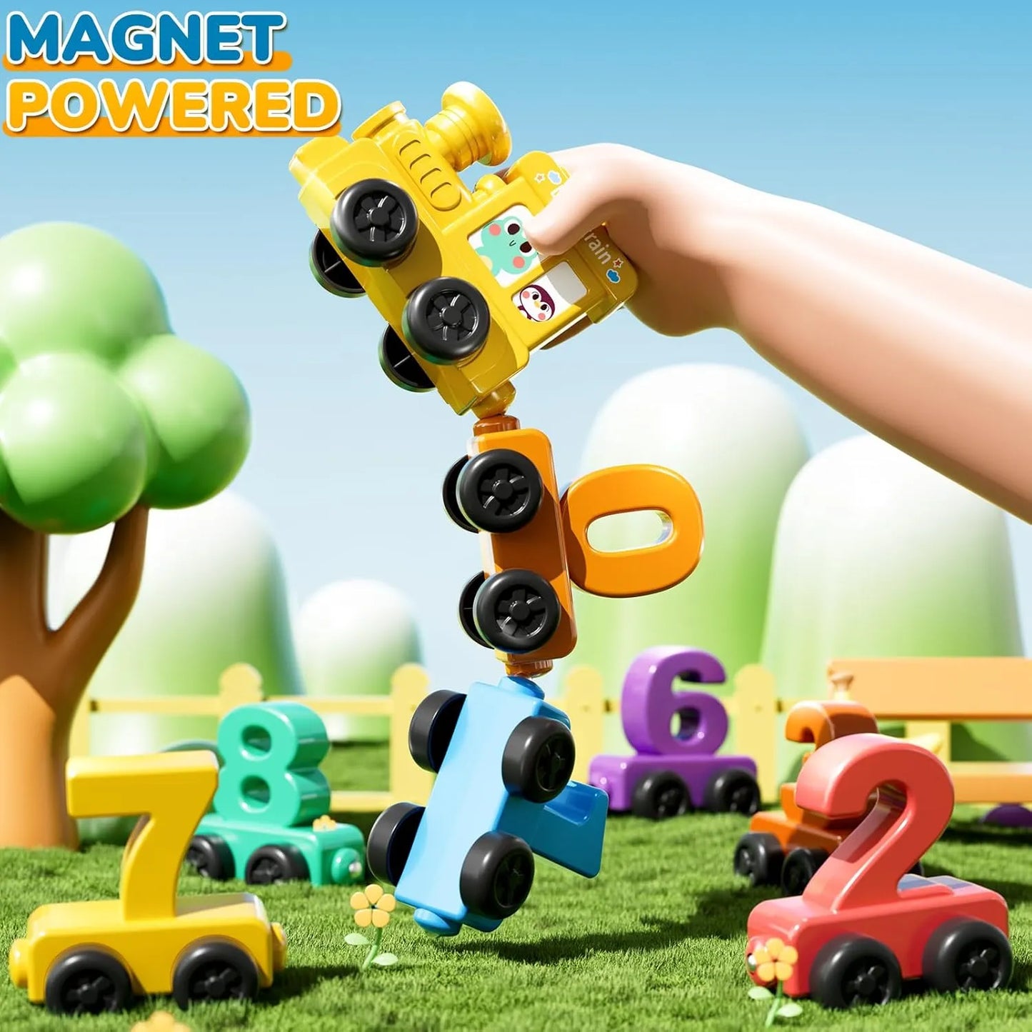 Train numbers for children play and learn