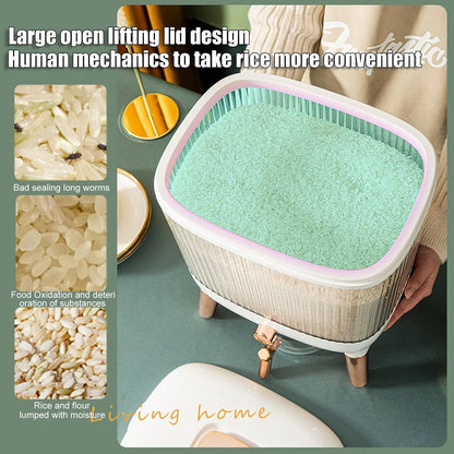 10kg Rice Dispenser Square Transparent