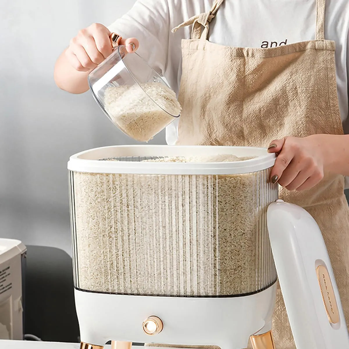 10kg Rice Dispenser Square Transparent