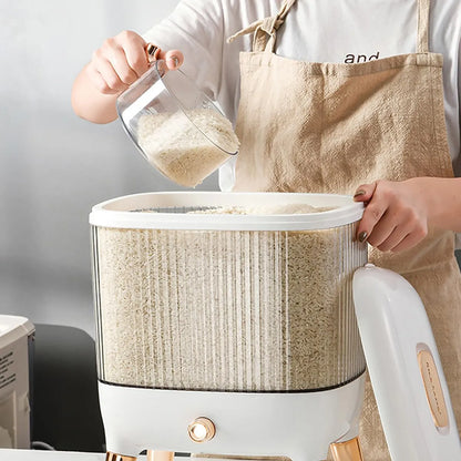 10kg Rice Dispenser Square Transparent
