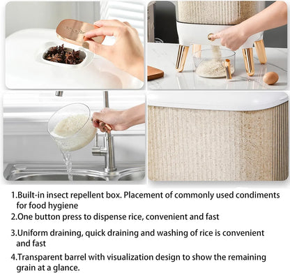 10kg Rice Dispenser Square Transparent
