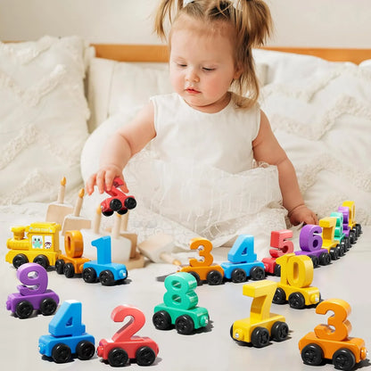 Train numbers for children play and learn