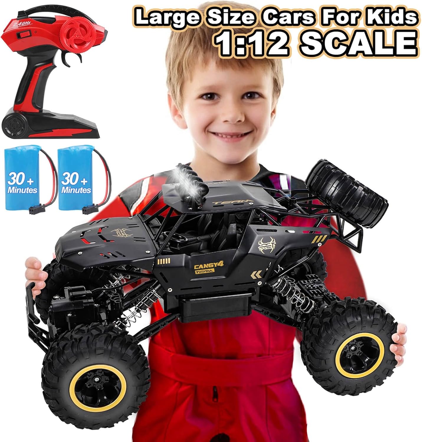 RC Monster Truck -4WD RC Car – Dual Motor, Metal Body Long Battery Life!