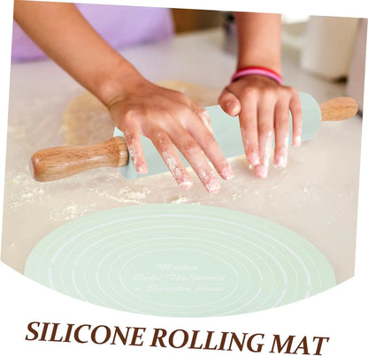 Silicone Dough Mat Rolling Pin Set