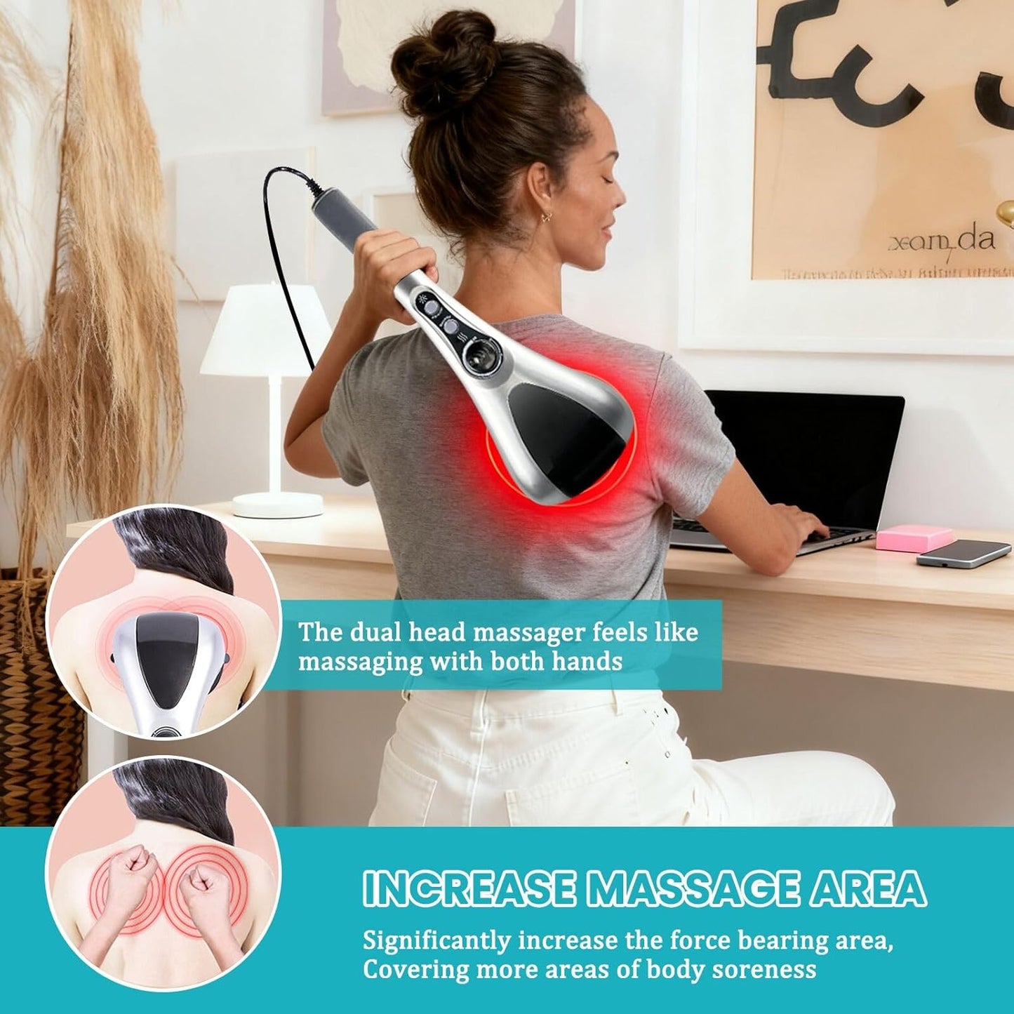 Blueidea Double Head Massager – Deep Tissue & Infrared Full-Body Relief
