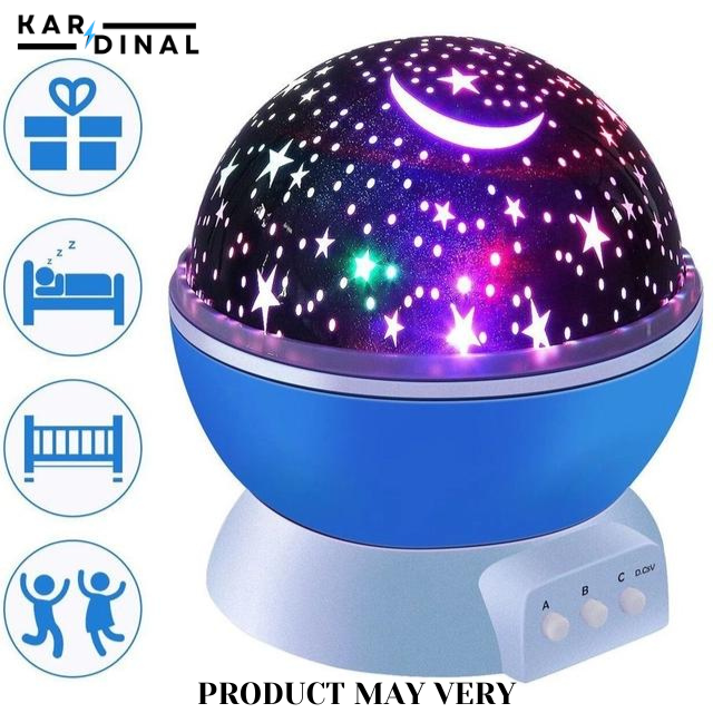 Rotating Moon Lamp – Starry Sky Projector with LED & Bluetooth