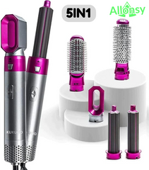Allonsy 5 In 1 Hair Dryer Hot Hairdryer Comb Hot Air Comb Blow Curlers Straightener Brush Curling Iron Hair Straightener Styling Tool