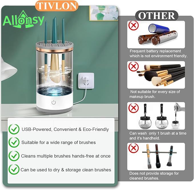 Electric Makeup Brush Cleaner & Dryer – All-in-One Cleaning Tool