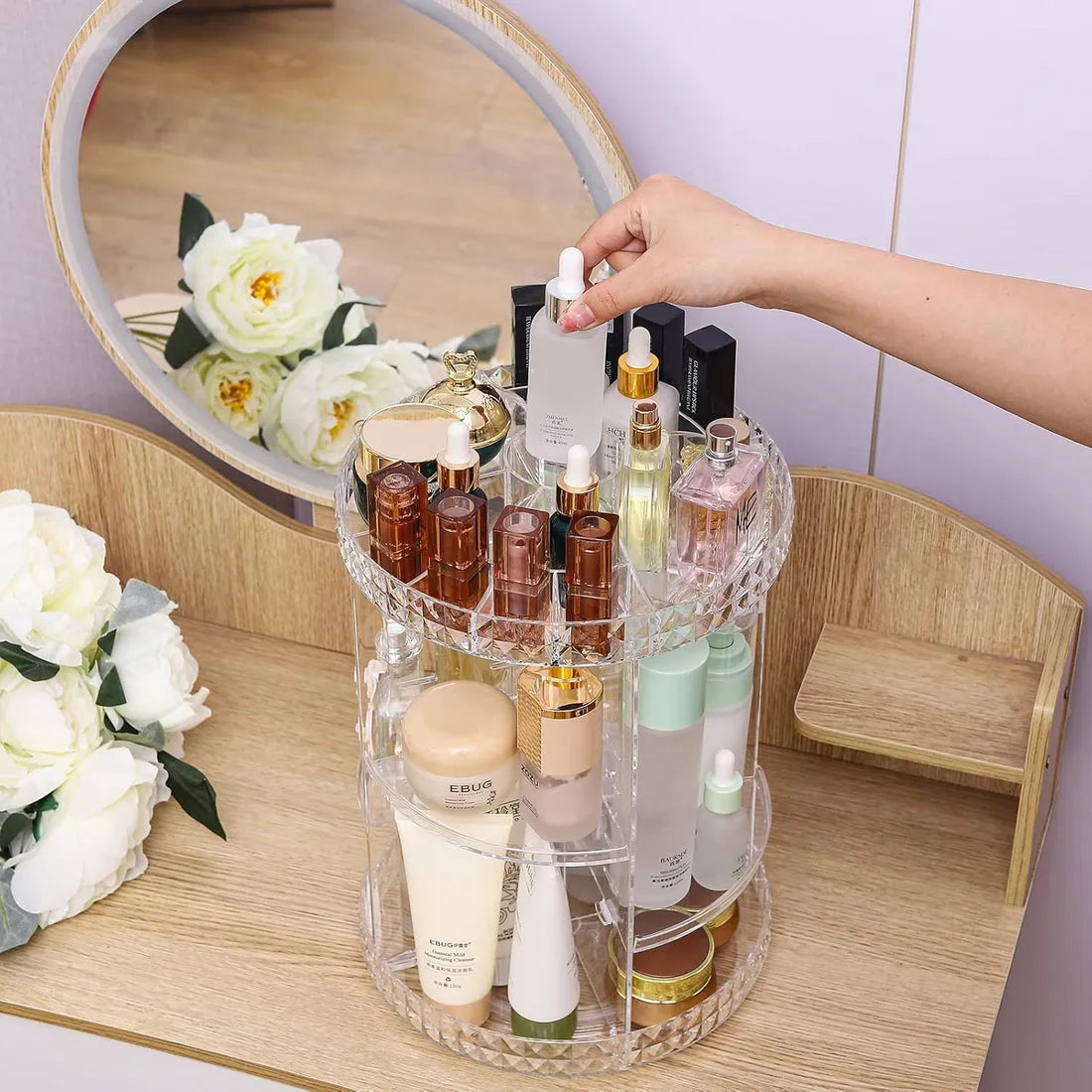 360° Rotating Makeup Organizer