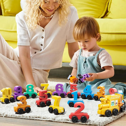 Train numbers for children play and learn