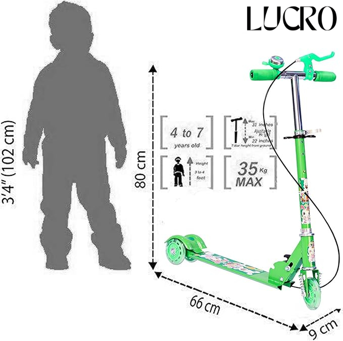 Kids Scooter – Adjustable Handlebar, Strong & Lightweight Frame