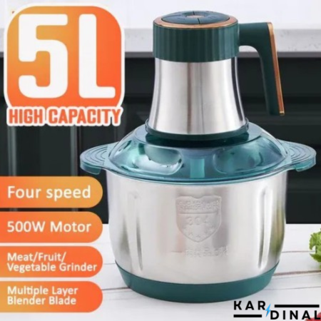 Electric Meat Grinder & Food Chopper – Stainless Steel Blades, 5L/3L/2L