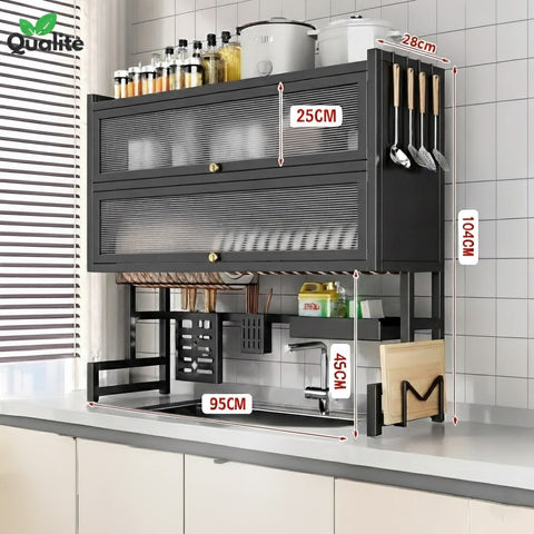 Double Cabin Over the Sink Rack-Black