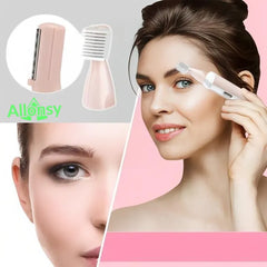 ALLONSY 4-in-1 Rechargeable Women's Skin Shaver & 3 - in -1  Grooming Kit Electric Hair Removal, Nose & Eyebrow Trimmer, Body Epilator