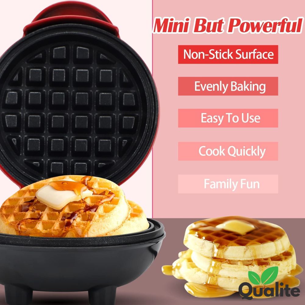 Mini Electric Waffle Maker – Non-Stick, Portable for Waffles