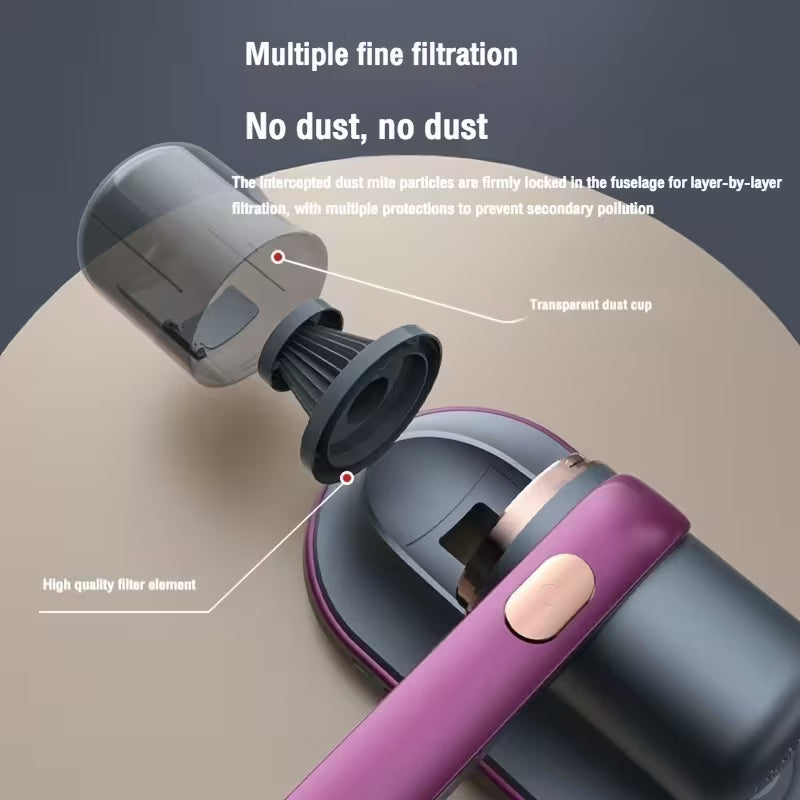 Mattress Vacuum Cleaner Efficient Dust Removal with Technology Lightweight and Cordless Handheld for Home