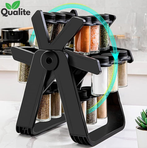 360° Rotating Spice Rack – Multifunctional Organizer for Jars, Bottles & Seasonings