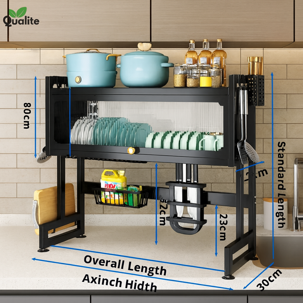 Metal kitchen sink rack large size Dish Rack / Dish Rack With Cabnite / Dish Rack With Double Cabnite
