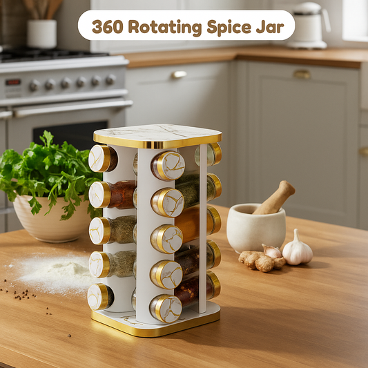 20 Pcs 360° Rotating Spice Rack Carousel