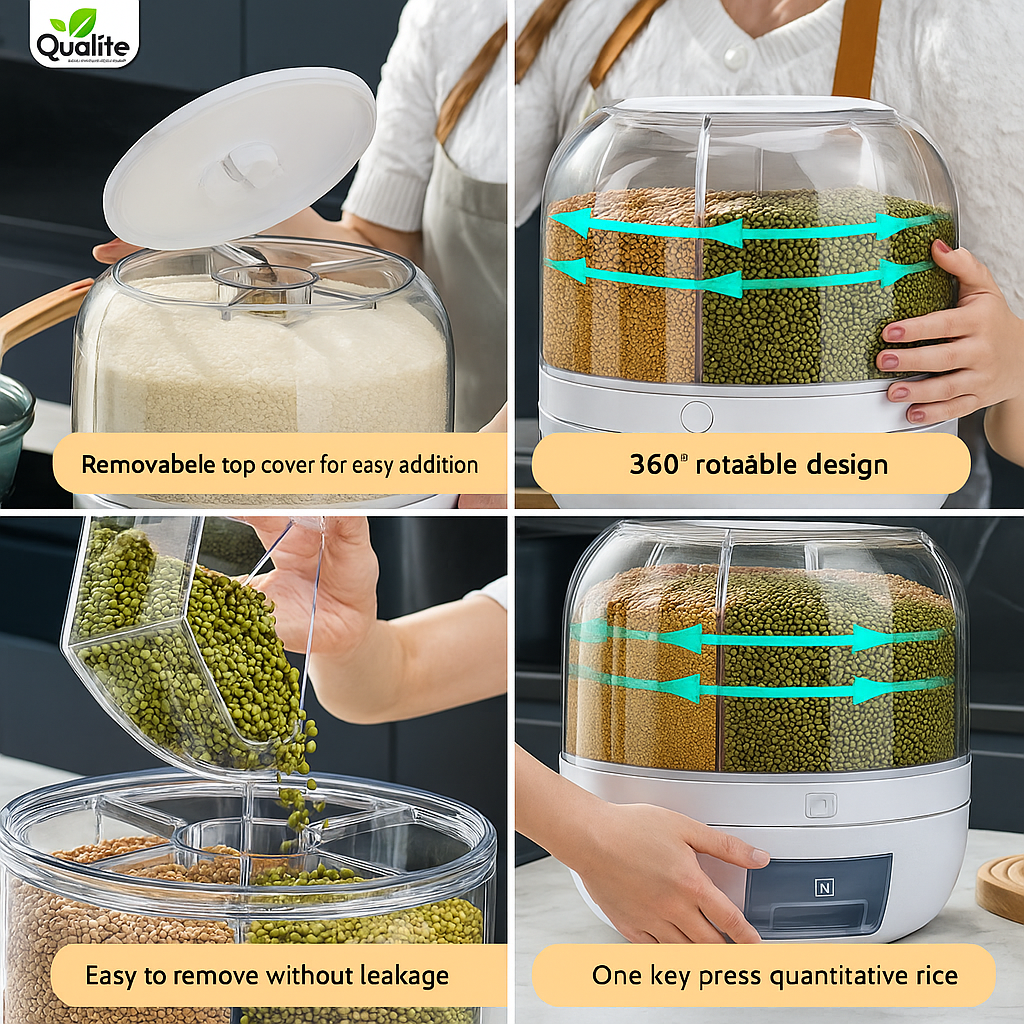 360° Rotating Multi-Grid Rice Dispenser