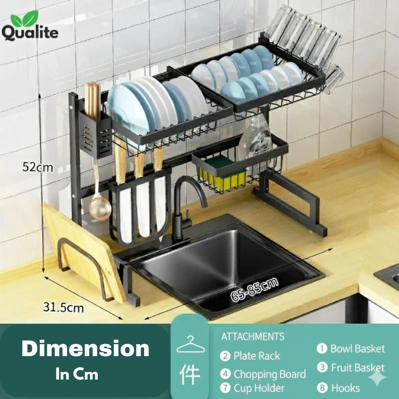 Metal kitchen sink rack large size Dish Rack / Dish Rack With Cabnite / Dish Rack With Double Cabnite