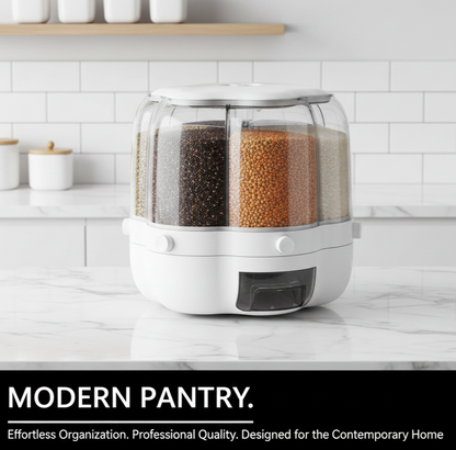 Kitchen Food Rotating Rice Dispenser Grain Storage Container