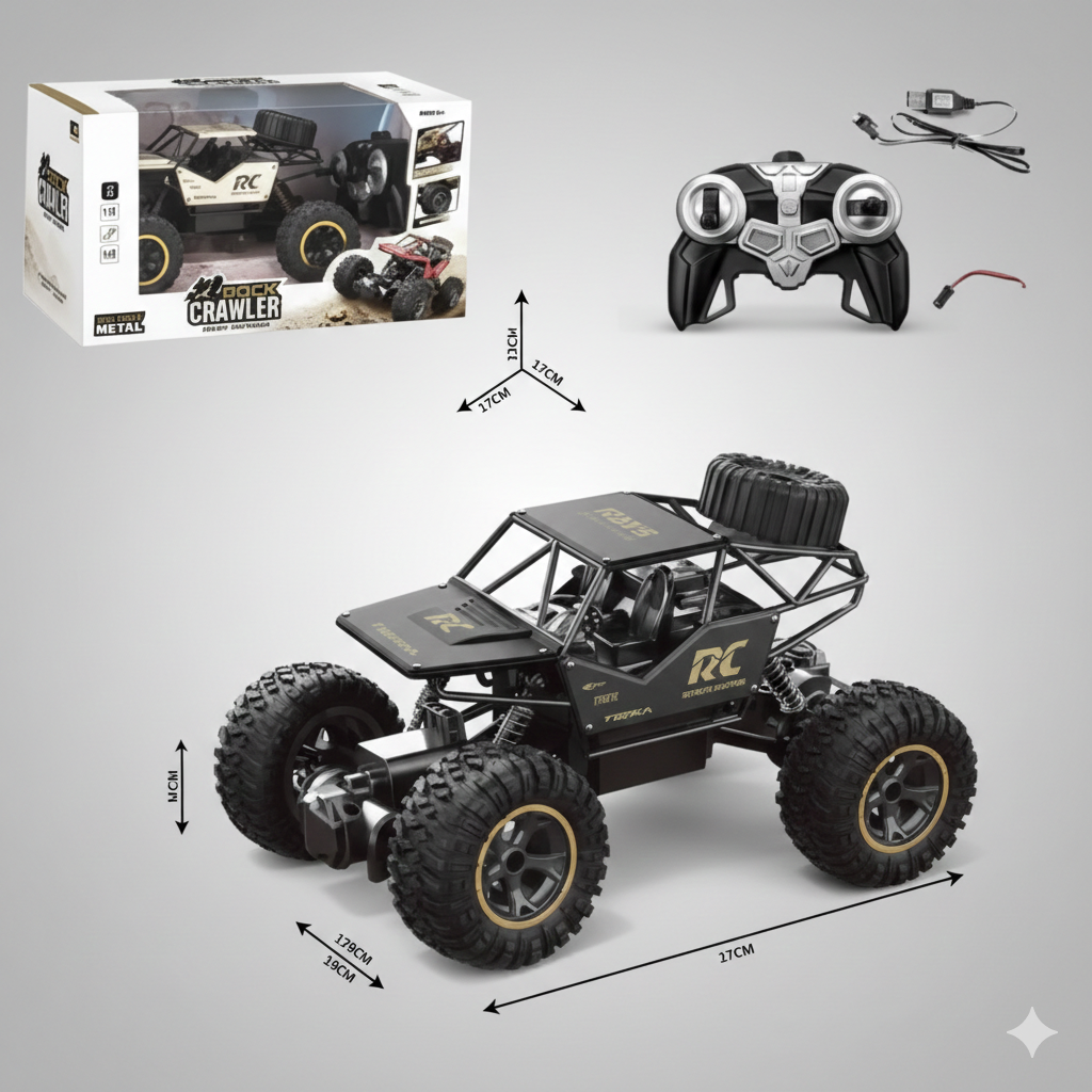 RC Monster Truck -4WD RC Car – Dual Motor, Metal Body Long Battery Life!
