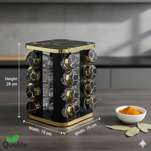 16 Pcs 360° Rotating Spice Rack Carousel