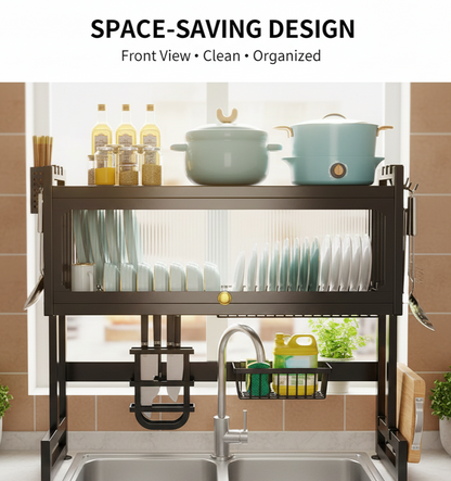 Metal Kitchen Sink Rack Large Size Dish Rack With Single Cabinet