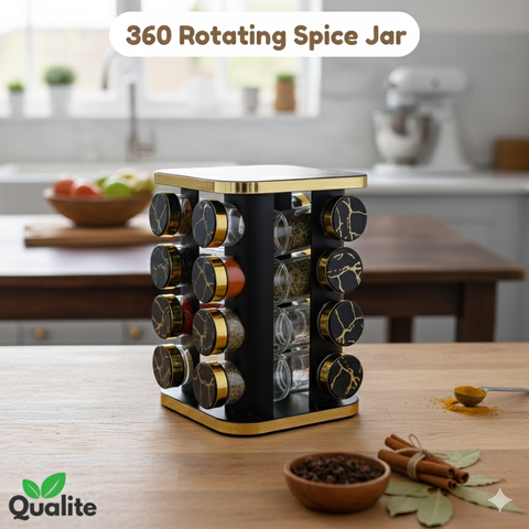 16 Pcs 360° Rotating Spice Rack Carousel