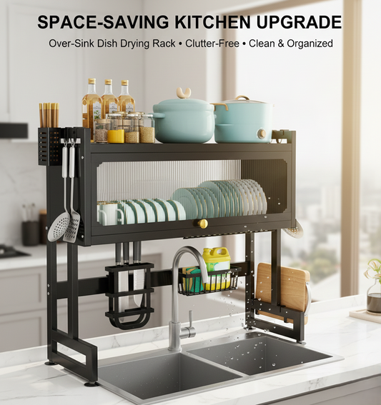 Metal Kitchen Sink Rack Large Size Dish Rack With Single Cabinet