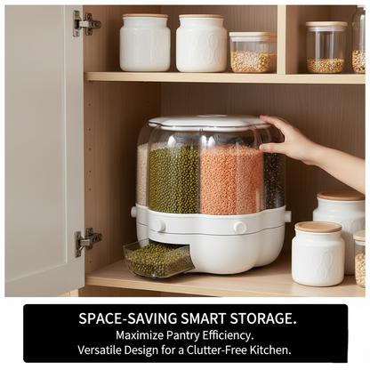 Kitchen Food Rotating Rice Dispenser Grain Storage Container
