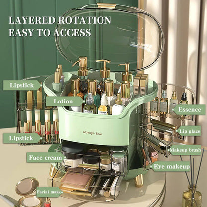 Luxury Desktop Cosmetic Organizer, Dustproof and Waterproof Makeup Vanity Organizer