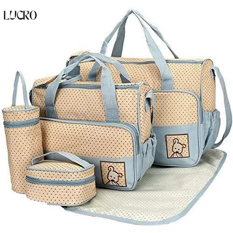 Baby Diaper Bag Set – Multifunctional with Bottle Holder & Accessories