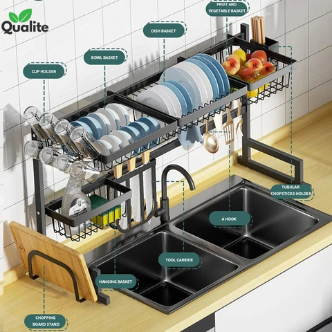 Metal kitchen sink rack large size Dish Rack / Dish Rack With Cabnite / Dish Rack With Double Cabnite