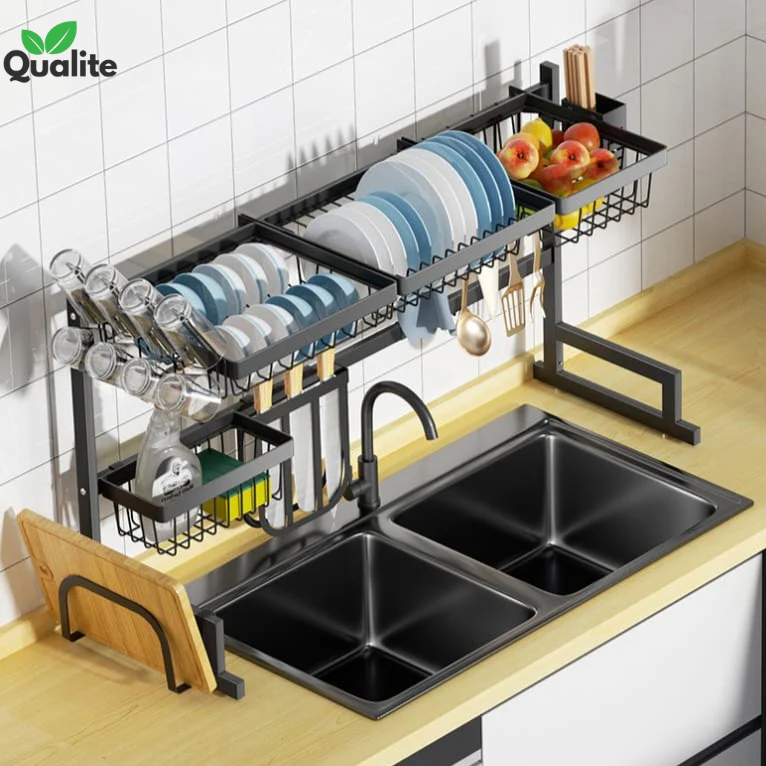 Metal kitchen sink rack large size Dish Rack / Dish Rack With Cabnite / Dish Rack With Double Cabnite