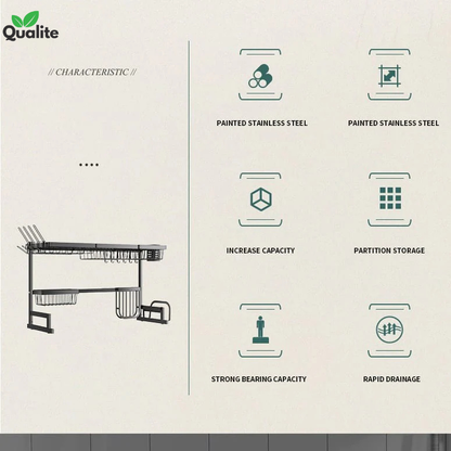 Metal kitchen sink rack large size Dish Rack / Dish Rack With Cabnite / Dish Rack With Double Cabnite