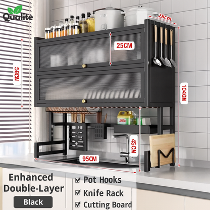 Metal kitchen sink rack large size Dish Rack / Dish Rack With Cabnite / Dish Rack With Double Cabnite