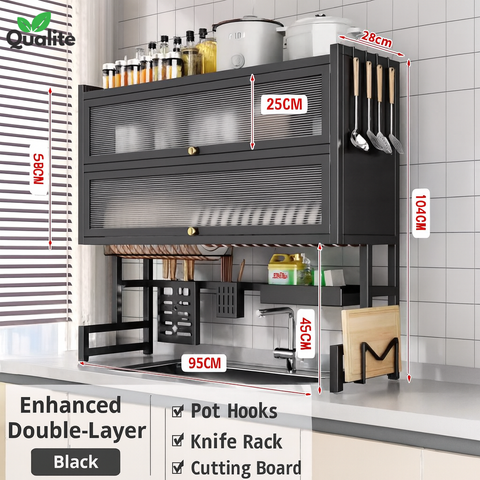Metal kitchen sink rack large size Dish Rack / Dish Rack With Cabnite / Dish Rack With Double Cabnite