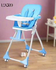 LUCRO Baby High Chair – Fordable and Adjustable Dining Chair with Reversible Food Tray, Premium Comfort, Safety, and Versatility for Infant and Toddler Feeding"