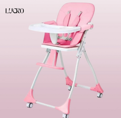 LUCRO Baby High Chair – Fordable and Adjustable Dining Chair with Reversible Food Tray, Premium Comfort, Safety, and Versatility for Infant and Toddler Feeding"