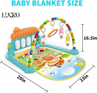3-in-1 Baby Play Mat & Gym with Rattles, Music & Lights