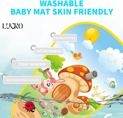 3-in-1 Baby Play Mat & Gym with Rattles, Music & Lights