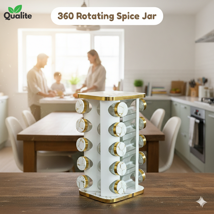 20 Pcs 360° Rotating Spice Rack Carousel