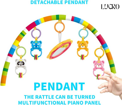 3-in-1 Baby Play Mat & Gym with Rattles, Music & Lights