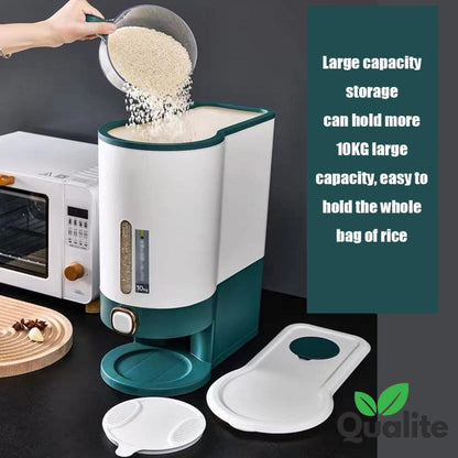 10kg Rice Dispenser – Airtight Kitchen Storage with Measuring Cup