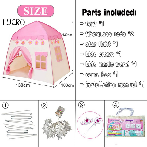 Magical Tent House for Kids – Princess Castle Playhouse